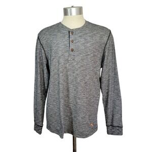 Tommy Bahama Men's Size MEDIUM Three Button Henley Black Gray White